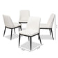 Darcell Modern and Contemporary White Faux Leather Upholstered Dining Chair (Set of 4) FredCo