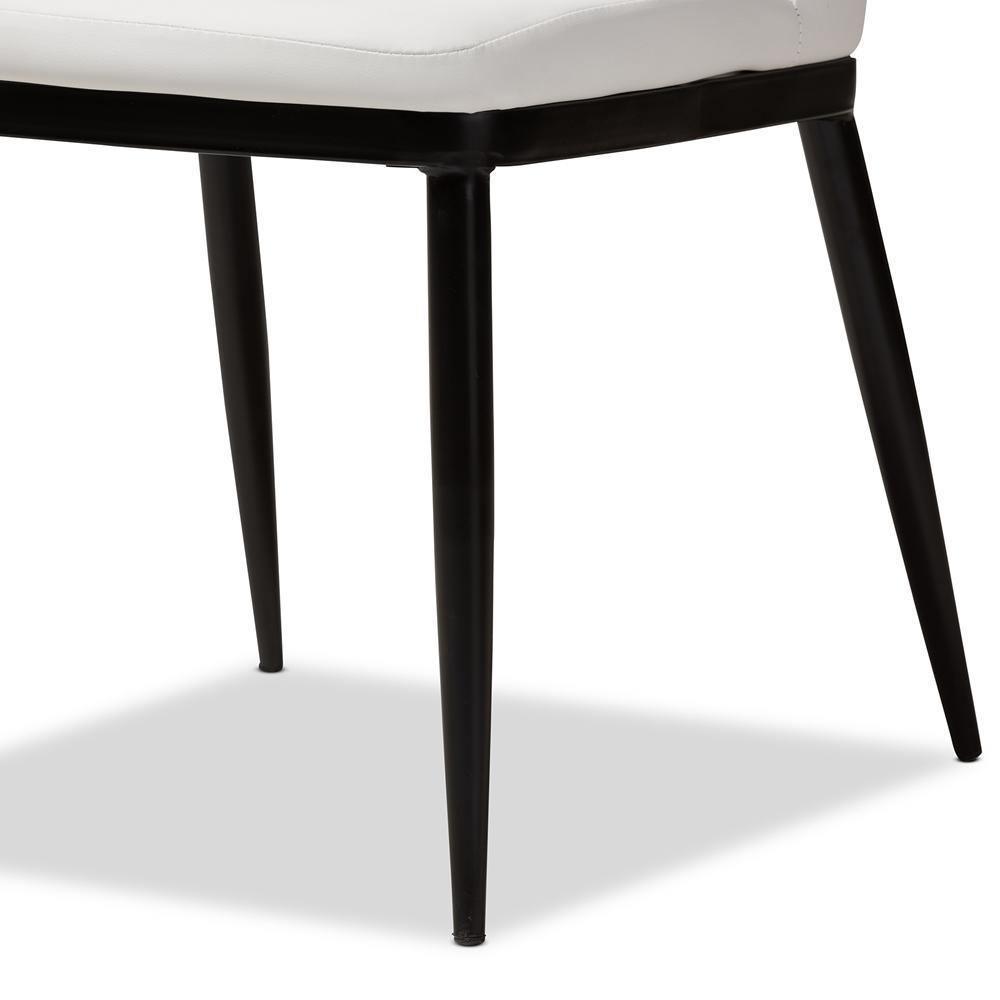 Darcell Modern and Contemporary White Faux Leather Upholstered Dining Chair (Set of 4) FredCo