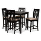 Darcie Modern and Contemporary Sand Fabric Upholstered Espresso Brown Finished 5-Piece Wood Pub Set FredCo