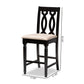 Darcie Modern and Contemporary Sand Fabric Upholstered Espresso Brown Finished Wood Counter Stool (Set of 2) FredCo