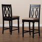 Darcie Modern and Contemporary Sand Fabric Upholstered Espresso Brown Finished Wood Counter Stool (Set of 2) FredCo
