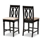 Darcie Modern and Contemporary Sand Fabric Upholstered Espresso Brown Finished Wood Counter Stool (Set of 2) FredCo
