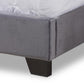 Darcy Luxe and Glamour Dark Grey Velvet Upholstered Full Size Bed FredCo