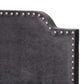 Darcy Luxe and Glamour Dark Grey Velvet Upholstered Full Size Bed FredCo