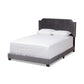 Darcy Luxe and Glamour Dark Grey Velvet Upholstered Full Size Bed FredCo