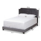 Darcy Luxe and Glamour Dark Grey Velvet Upholstered Queen Size Bed FredCo