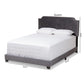 Darcy Luxe and Glamour Dark Grey Velvet Upholstered Queen Size Bed FredCo