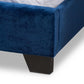 Darcy Luxe and Glamour Navy Velvet Upholstered Full Size Bed FredCo