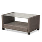 Darian Modern and Contemporary Grey Fabric Upholstered and Grey Synthetic Rattan 4-Piece Patio Set FredCo