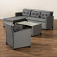 Darian Modern and Contemporary Grey Fabric Upholstered and Grey Synthetic Rattan 4-Piece Patio Set FredCo