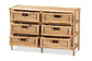 Dariana Modern Bohemian Natural Brown Rattan 6-Drawer Storage Cabinet FredCo