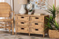 Dariana Modern Bohemian Natural Brown Rattan 6-Drawer Storage Cabinet FredCo