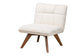 Darielle Japandi Cream Boucle Fabric and Walnut Brown Finished Rubberwood Accent Chair FredCo