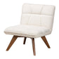Darielle Japandi Cream Boucle Fabric and Walnut Brown Finished Rubberwood Accent Chair FredCo