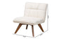 Darielle Japandi Cream Boucle Fabric and Walnut Brown Finished Rubberwood Accent Chair FredCo