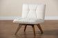 Darielle Japandi Cream Boucle Fabric and Walnut Brown Finished Rubberwood Accent Chair FredCo