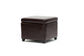 Dark Brown Full Leather Small Storage Cube Ottoman FredCo