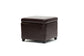 Dark Brown Full Leather Small Storage Cube Ottoman FredCo