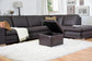 Dark Brown Full Leather Small Storage Cube Ottoman FredCo