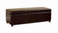Dark Brown Full Leather Storage Bench Ottoman with Stitching FredCo