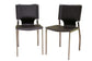 Dark Brown Leather Dining Chair with Chrome Frame Set of Two FredCo