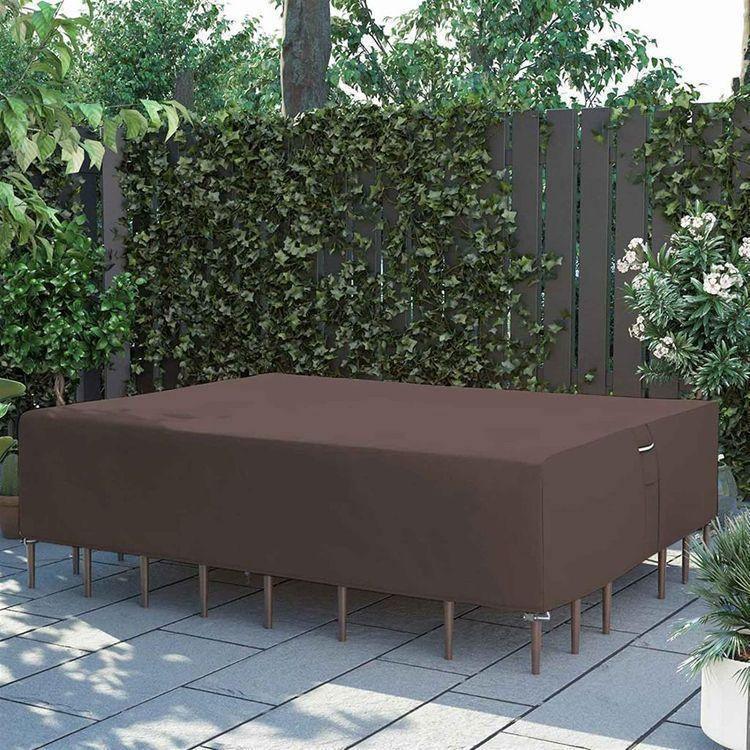 Dark Brown, Rectangular Waterproof Table Cover FredCo