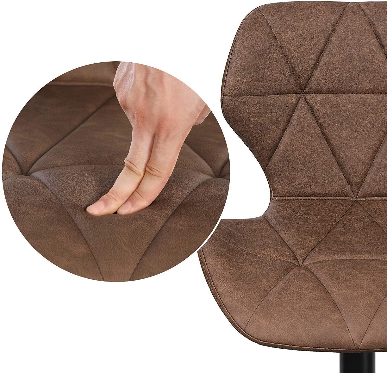 Dark Brown Set of 2 Bar Stools with Metal Frame FredCo