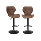 Dark Brown Set of 2 Bar Stools with Metal Frame FredCo