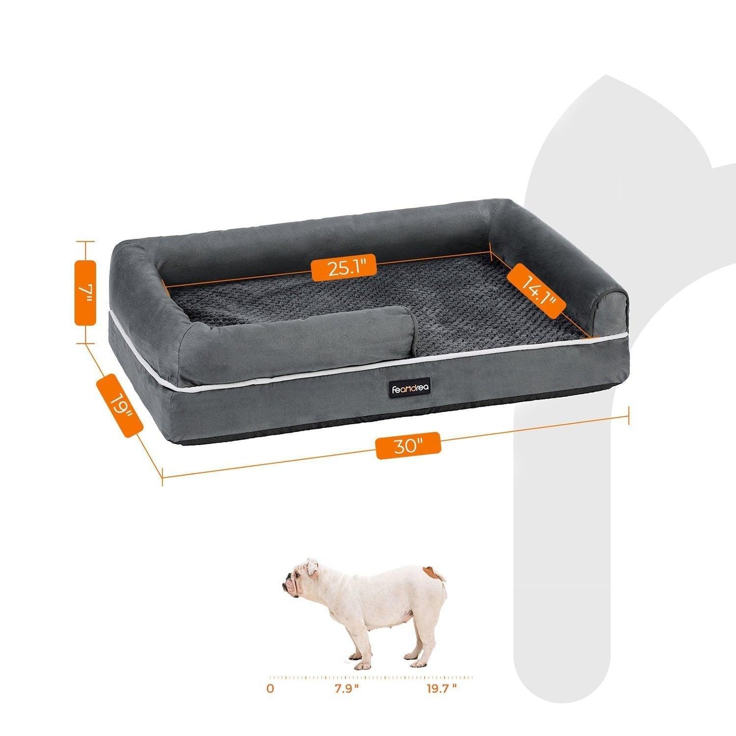 Dark Gray, Large Waterproof Dog Bed FredCo