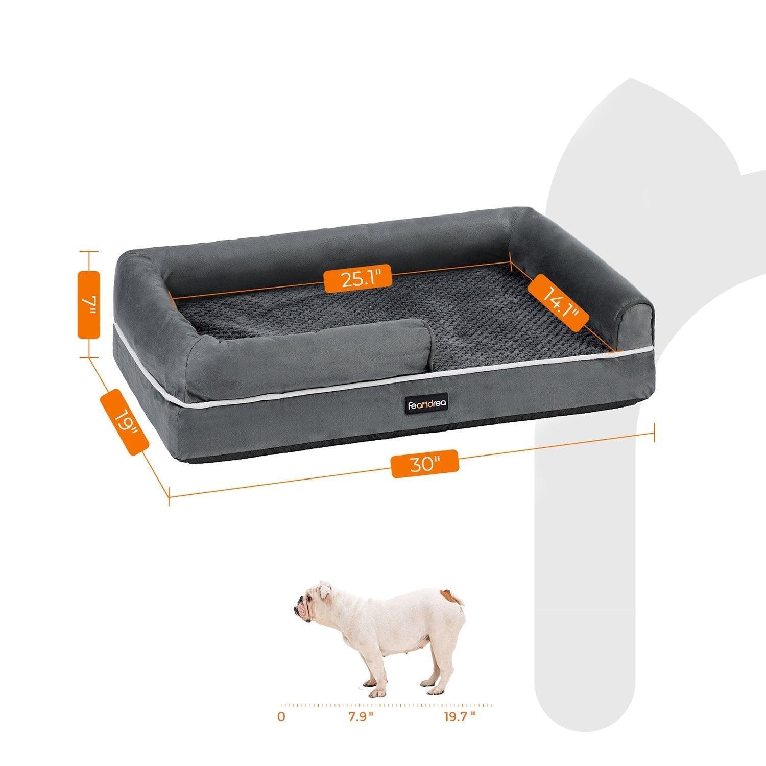 Dark Gray, Large Waterproof Dog Bed FredCo