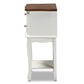 Darla Classic and Traditional French White and Cherry Brown Finished Wood 2-Drawer Nightstand FredCo