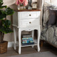 Darla Classic and Traditional French White and Cherry Brown Finished Wood 2-Drawer Nightstand FredCo
