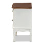 Darlene Classic and Traditional French White and Cherry Brown Finished Wood 2-Drawer Nightstand FredCo