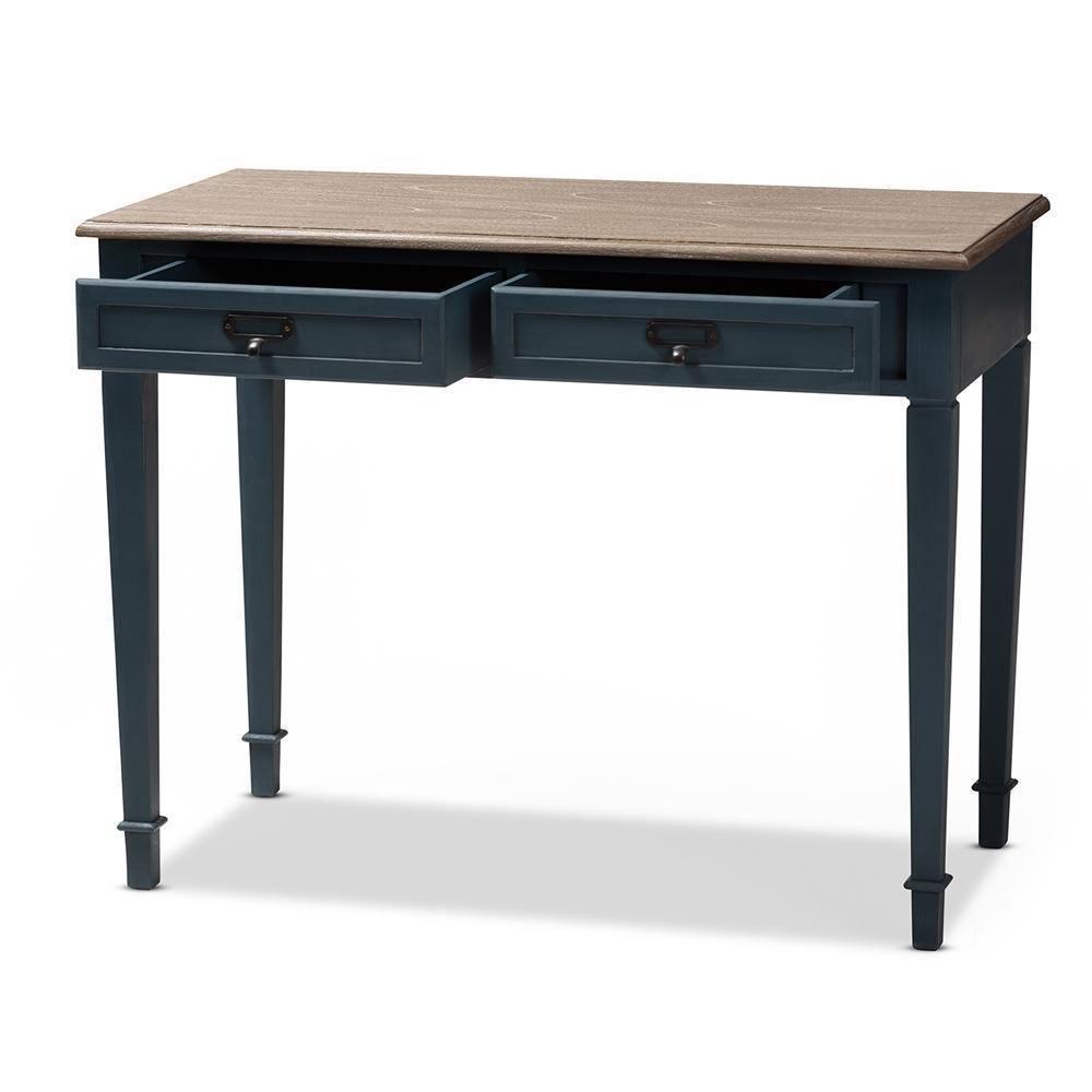 Dauphine French Provincial Spruce Blue Accent Writing Desk FredCo