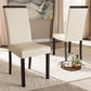 Daveney Modern and Contemporary Cream Faux Leather Upholstered Dining Chair Set of 2 FredCo