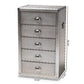 Davet French Industrial Silver Metal 5-Drawer Accent Storage Cabinet FredCo