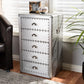 Davet French Industrial Silver Metal 5-Drawer Accent Storage Cabinet FredCo