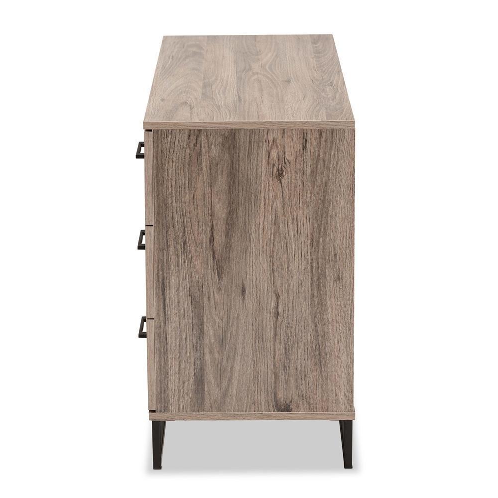 Daxton Modern and Contemporary Rustic Oak Finished Wood 6-Drawer Dresser FredCo