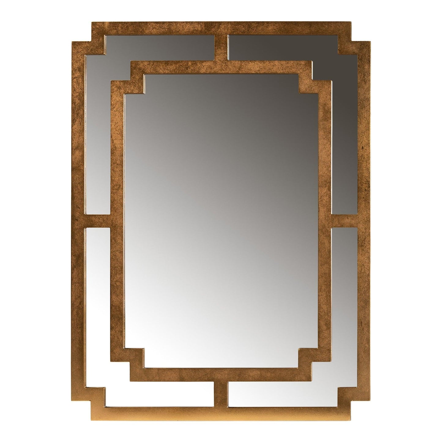 Dayana Modern and Contemporary Antique Gold Finished Wood Accent Wall Mirror FredCo