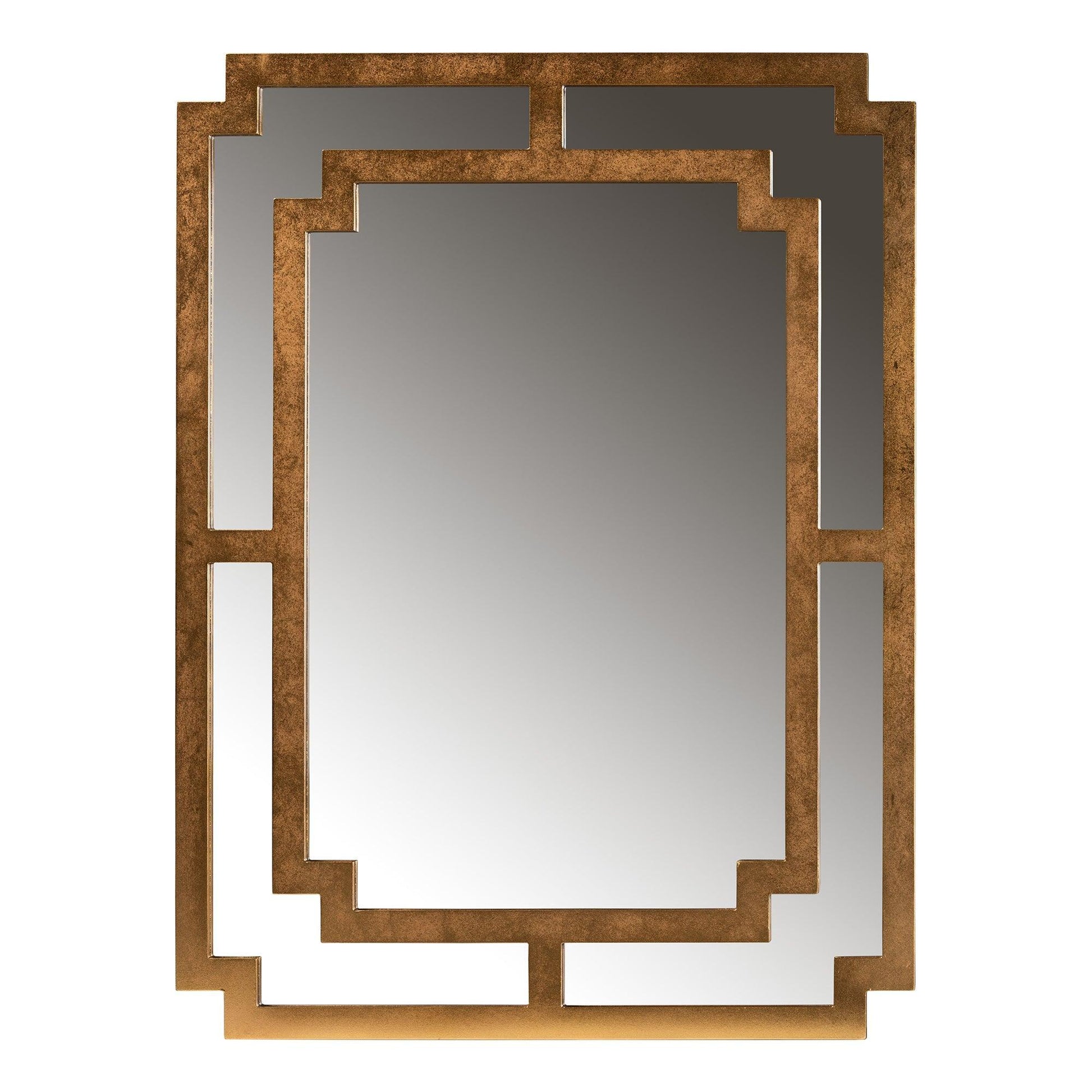 Dayana Modern and Contemporary Antique Gold Finished Wood Accent Wall Mirror FredCo