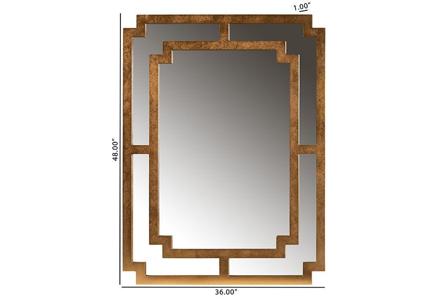 Dayana Modern and Contemporary Antique Gold Finished Wood Accent Wall Mirror FredCo
