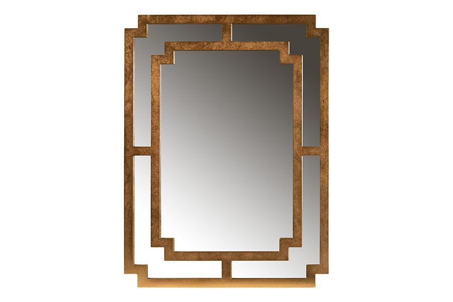 Dayana Modern and Contemporary Antique Gold Finished Wood Accent Wall Mirror FredCo
