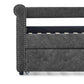 Daybed with Trundle Upholstered Tufted Sofa Bed, with Button and Copper Nail on Arms，Full Daybed & Twin Trundle, Grey W487S00078 FredCo