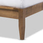 Daylan Mid-Century Modern Solid Walnut Wood Slatted Queen Size Platform Bed FredCo