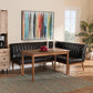 Daymond Mid-Century Modern Dark Brown Faux Leather Upholstered and Walnut Brown Finished Wood 3-Piece Dining Nook Set FredCo