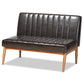 Daymond Mid-Century Modern Dark Brown Faux Leather Upholstered and Walnut Brown Finished Wood 5-Piece Dining Nook Set FredCo
