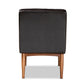 Daymond Mid-Century Modern Dark Brown Faux Leather Upholstered and Walnut Brown Finished Wood Dining Chair FredCo