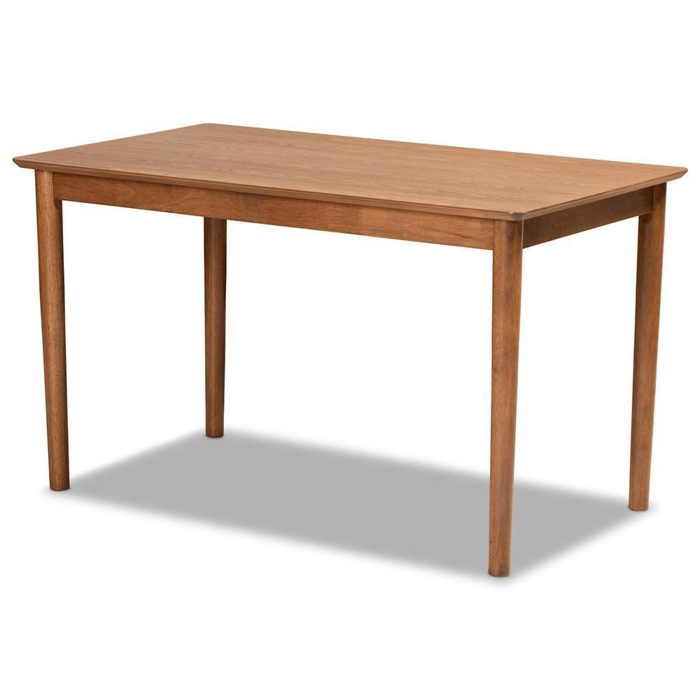 Daymond Mid-Century Modern Tan Faux Leather Upholstered and Walnut Brown Finished Wood 3-Piece Dining Nook Set FredCo