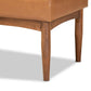 Daymond Mid-Century Modern Tan Faux Leather Upholstered and Walnut Brown Finished Wood Dining Bench FredCo