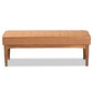 Daymond Mid-Century Modern Tan Faux Leather Upholstered and Walnut Brown Finished Wood Dining Bench FredCo